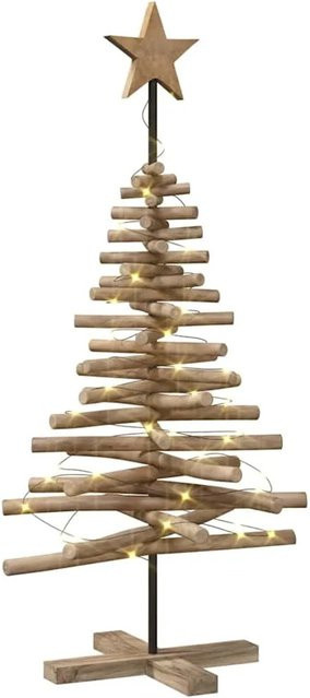 vidaXL Weihnachtsbaum aus Massivholz Teak in Braun mit Ständer, Höhe: 120 cm - Bild 1