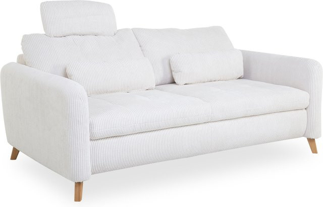 3 Sitzer Sofa SANSIBAR VARBERG in Naturweiß mit Cord-Bezug und Armlehnen, B/T/H: 190 x 112 x 67 cm - Bild 1