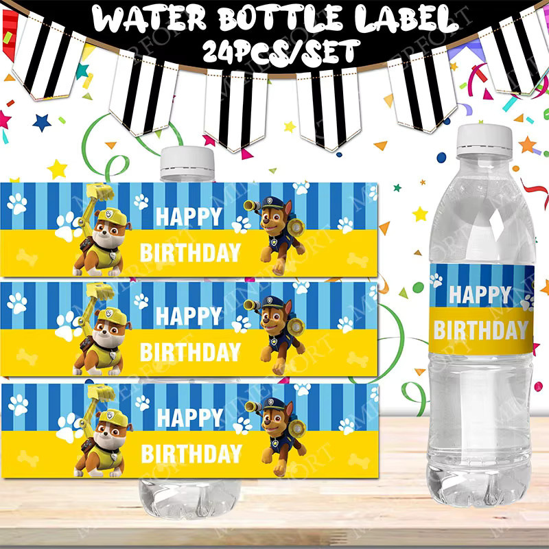 Selbstklebende Paw Patrol Etiketten für Wasserflaschen in Multicolor für Kindergeburtstage und Partys - Bild 4