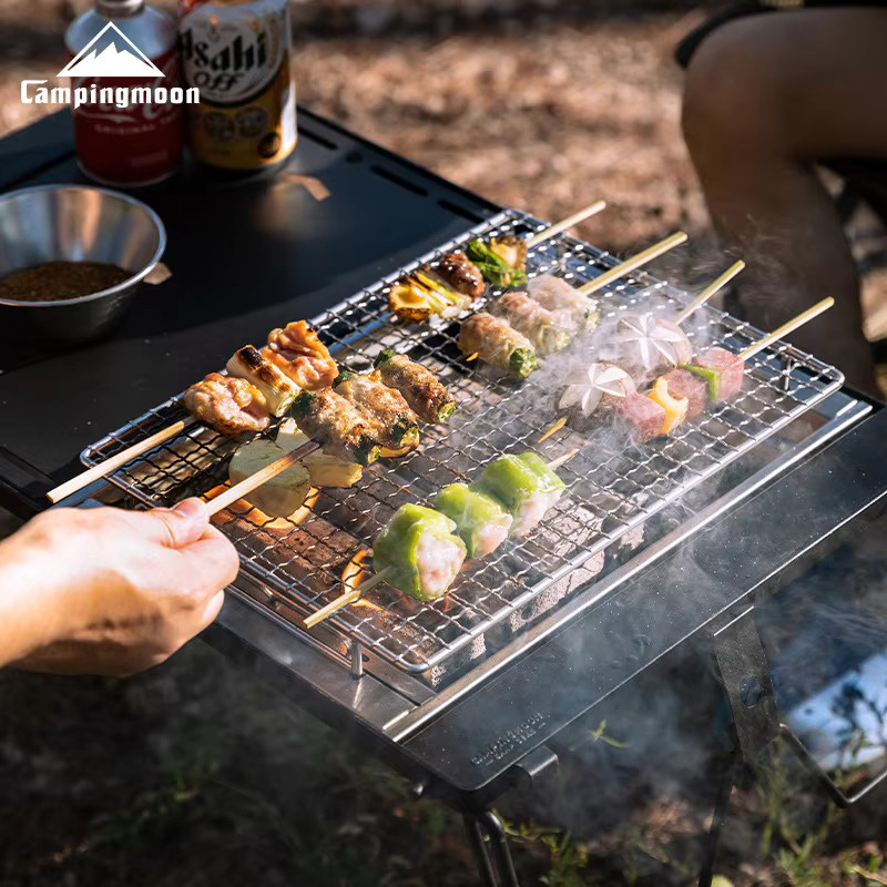 CAMPINGMOON UG-1 IGT Carbongrill Camping Tisch Erweiterung mit winddichtem doppelschichtigem isoliertem Brennholzofen - Bild 2