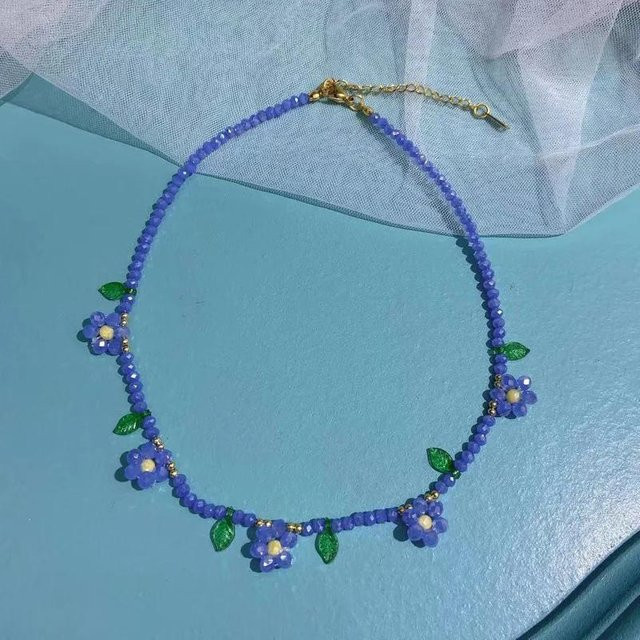 YULIN Choker Halskette, Bunte Gänseblümchen Perlen, Damen, gray - Bild 1