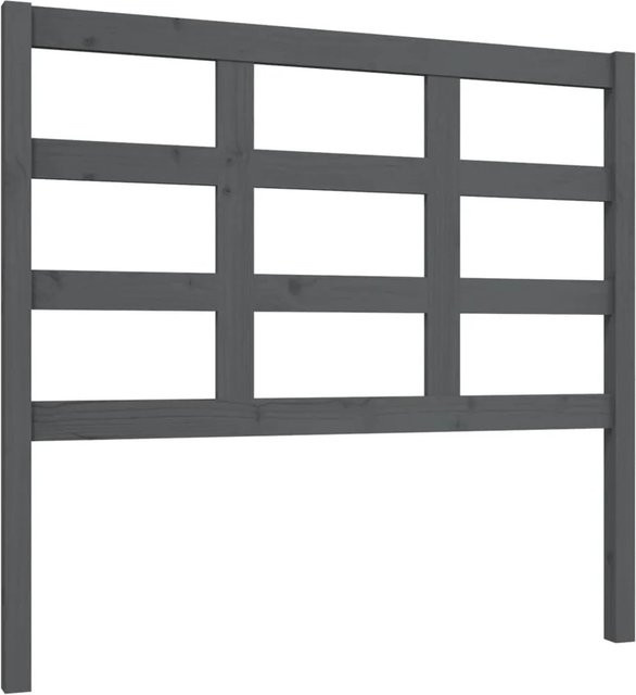 vidaXL Bett-Kopfteil aus Massivholz Kiefer in Grau mit rustikaler Optik, B/T/H: 105,5 x 4 x 100 cm - Bild 1