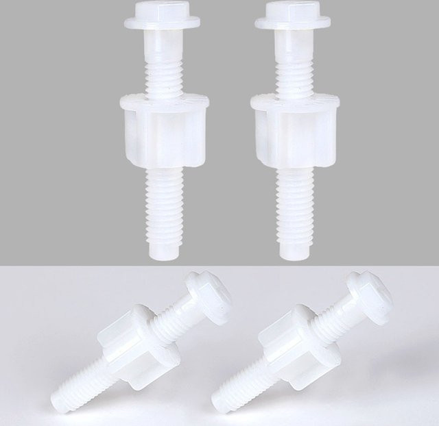 Vibratite WC Scharnier Montage-Set aus Nylon in Weiß für deine WC-Reparatur - Bild 1