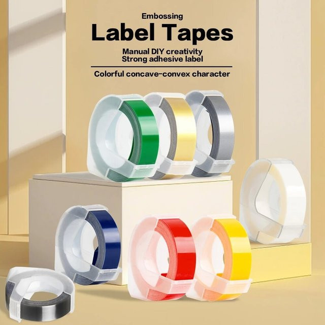3/5 Stück kompatibles Dymo 3D-Etikettenband 9 mm in Multicolor für Dymo Motex E101 E202 manuelle Schreibmaschinen - Bild 1