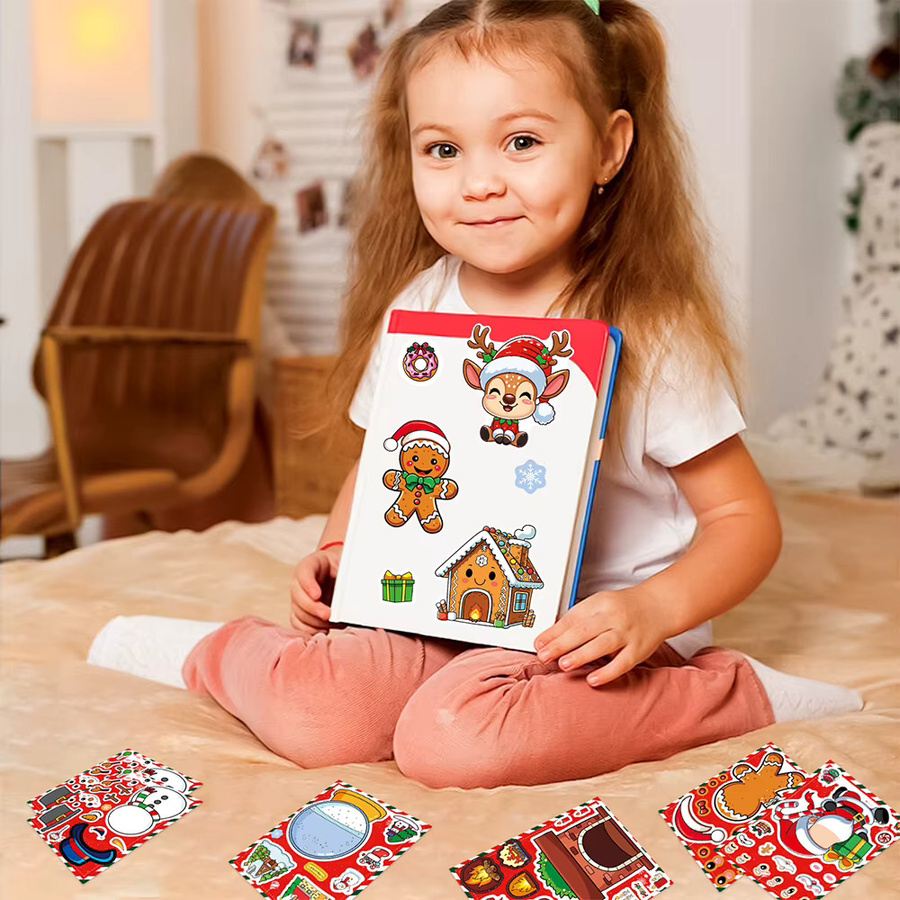 Rspctou Frohe Weihnachten Make a Face Puzzle, Aufkleber, Bunt - Bild 3