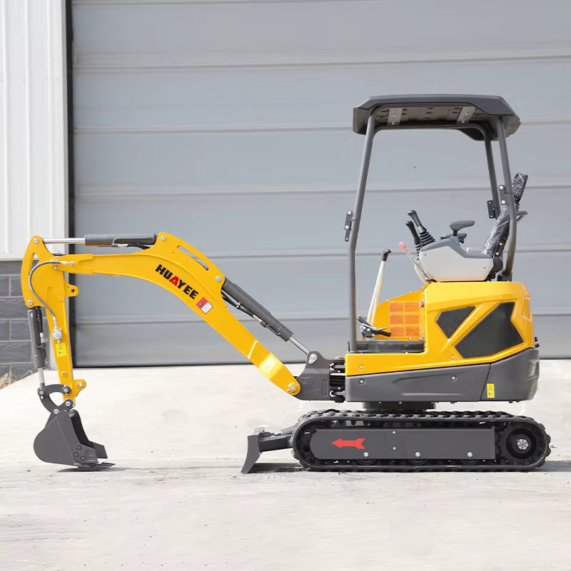 Huayee Mikro-Minibagger mit Hydrauliklöffel und Raupenantrieb in Gelb - Bild 5