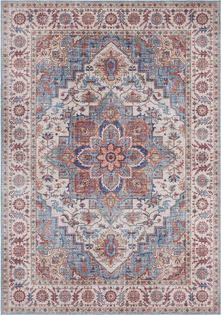 NYVI Teppich Asmar in Cyanblau Anthea, orientalisches Design mit floralem Muster, pflegeleicht und langlebig, B/T: 80 x 150 cm - Bild 1