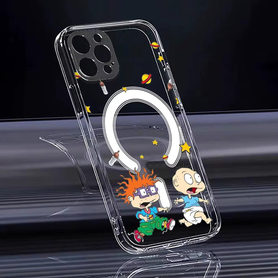 Transparente Anime Rugrats Handyhülle mit MagSafe für iPhone 17 16 15 14 13 12 Pro Max Plus kompatibel mit kabellosem Laden - Bild 3