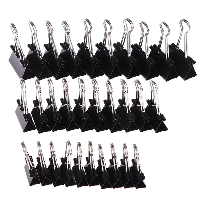 10er Set schwarze Metall Binder Clips für Büro und Notizen - Bild 5