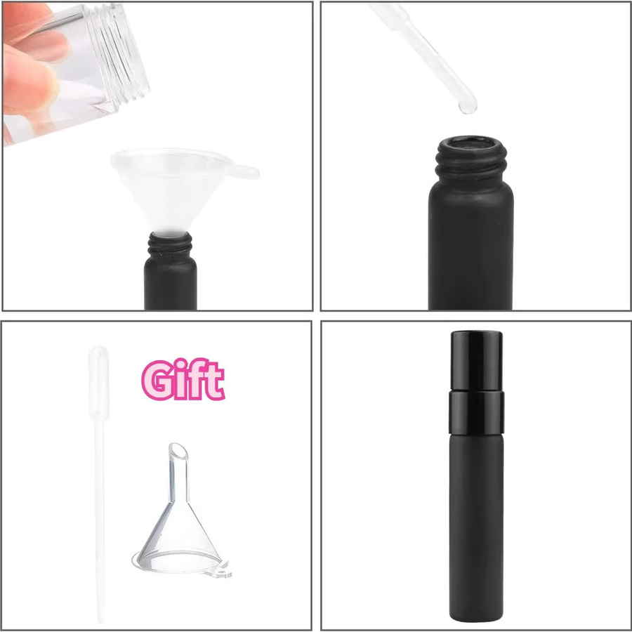 Parfüm Mini Flasche Glas, Matte Schwarz, 5 ml/10 ml - Bild 4