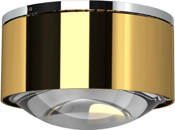 Top Light Puk Maxx One 2 LED-Deckenleuchte in Gold/Chrom mit transparenter Glaslinse und warmweißem Licht (2700K) - Bild 1