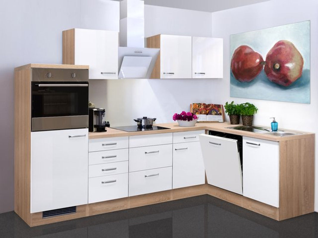 Flex-Well Winkelküche Valero in Weiss Hochglanz mit HPL Arbeitsplatte, B/H/T: 280 x 200 x 60 cm - Bild 2