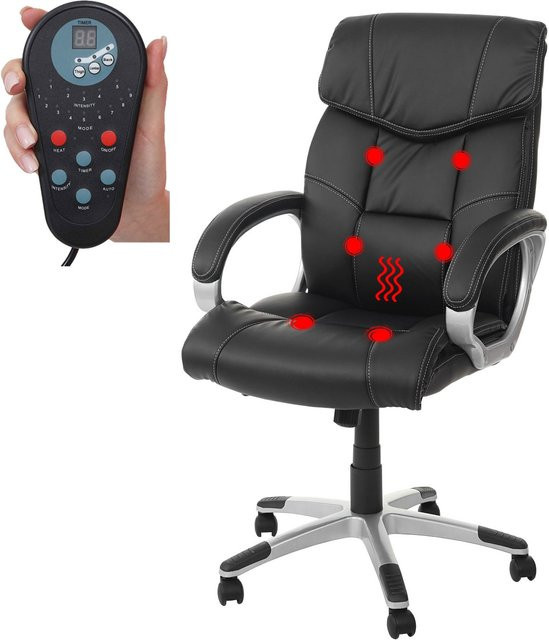 Massage-Bürostuhl MCW A71 mit Massage- und Heizfunktion in Schwarz aus Kunstleder - Bild 1