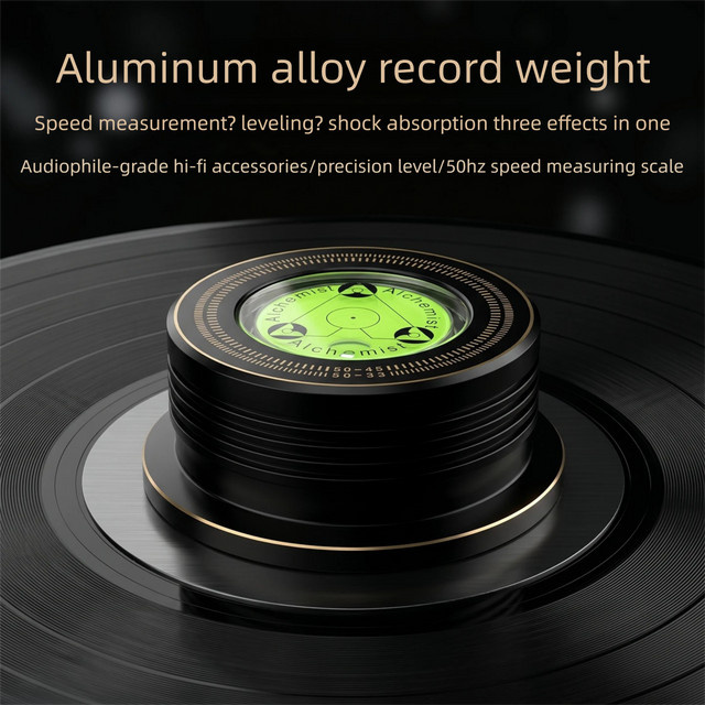 HIFIDIY Vinyl-Plattenspieler Stabilisator aus Aluminium-Legierung mit Nivellierungsgewicht und Klemme in Silber - Bild 1