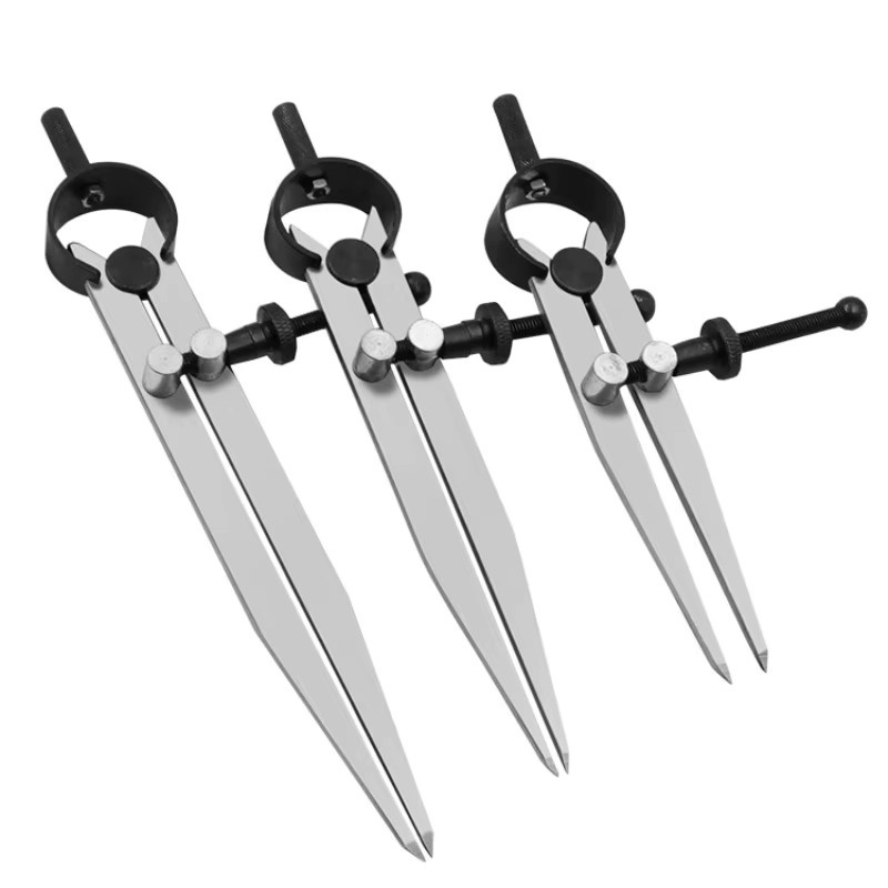 JIGHOLE Einstellbarer Leder Kompass Abstand Gauge aus Stahl in Silber - Bild 2
