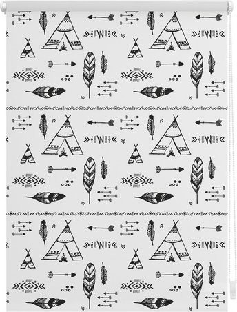 Lichtblick Rollo Klemmfix Tipi in Schwarz Weiß, B: 100 cm, H: 150 cm - Bild 1