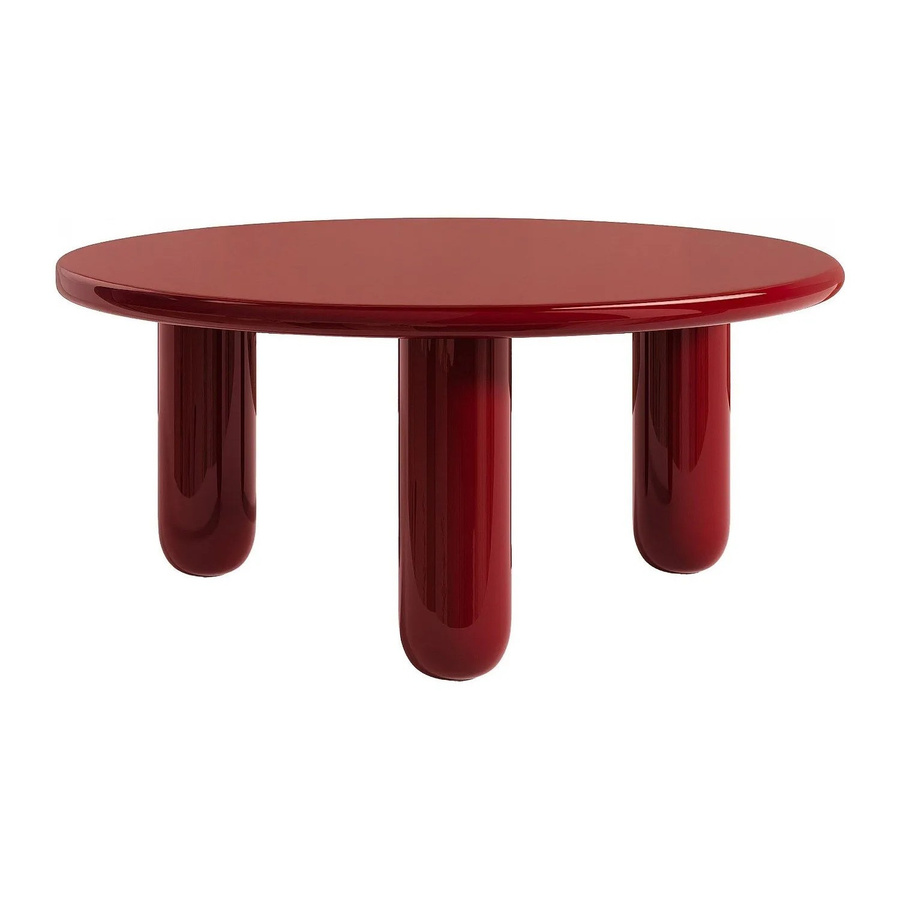Couchtisch Benesa Design in Rot, quadratisch, B/T/H: 90 x 90 x 40 cm - Bild 2