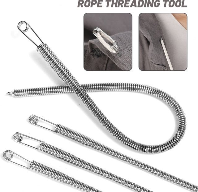 Set aus 1 bis 10 biegsamen Kordelzug-Einfädelern mit Clip aus Metall für Hoodie und Hose als DIY Nähtechnik-Reparatur-Zubehör - Bild 1