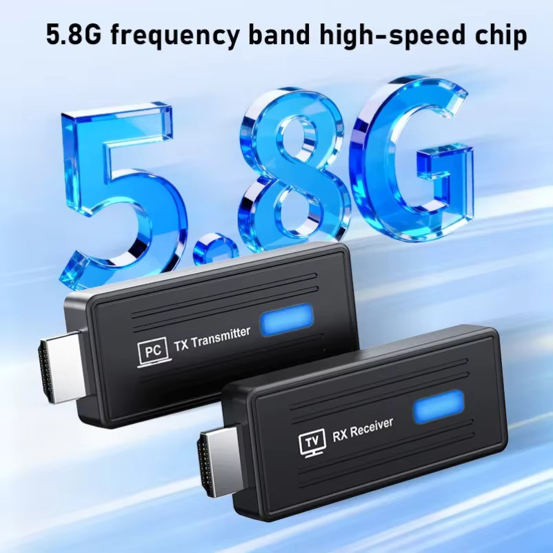 VIKEFON Kabelloser HDMI Video-Übertrager und Empfänger Display-Adapter für Bildschirmspiegelung, Schwarz, 50m Reichweite - Bild 3