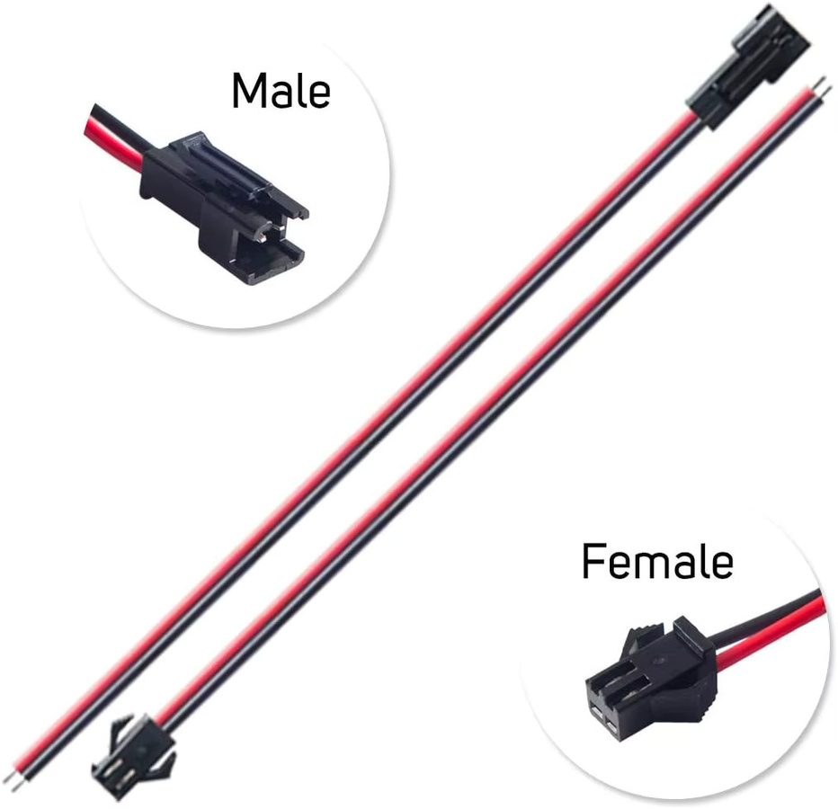 10 Paar AOKIN JST SM Kabel mit Buchse und Stecker für LED-Streifen, 15 cm, Schwarz, 2/3/4/5 Pin für RGB 5050 3528 WS2801 APA02 WS2815 WS2813 - Bild 2