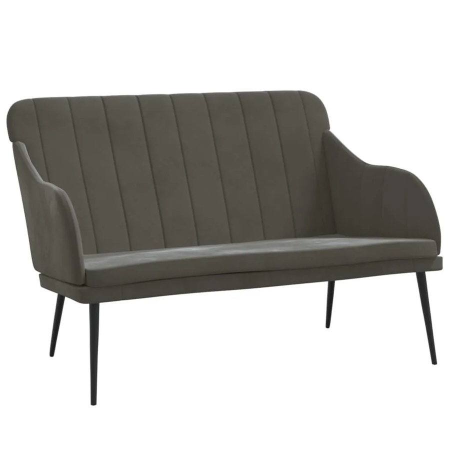 vidaXL Sitzbank aus Samt in Dunkelgrau, B/T/H: 110 x 76 x 80 cm - Bild 2
