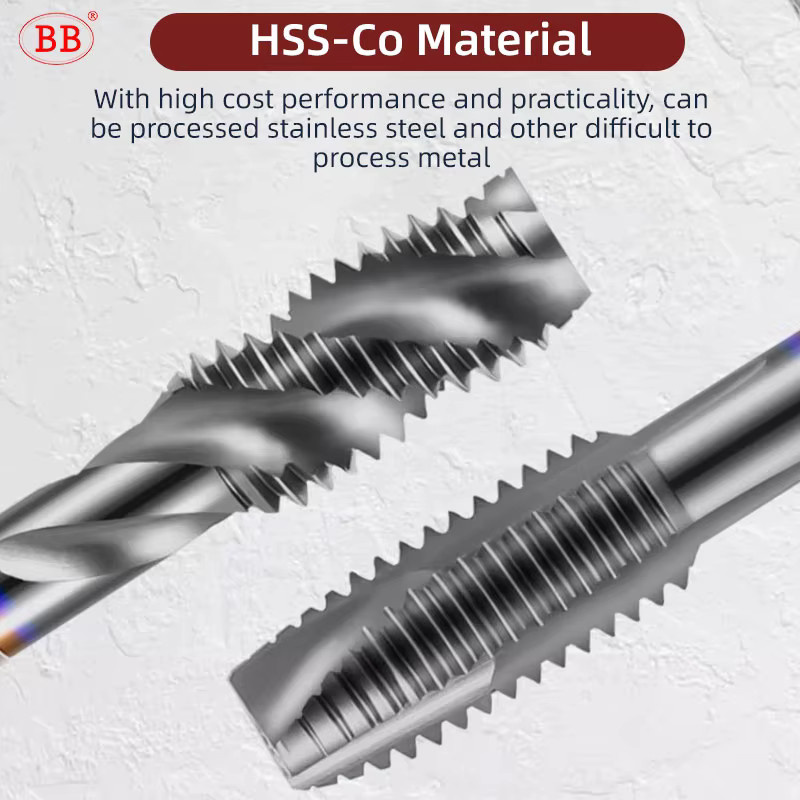 BB Cobalt Machine Tap BB HSS CO TiN Spiral Straight Flute CNC Forming Threading Tool aus Edelstahl - Bild 5
