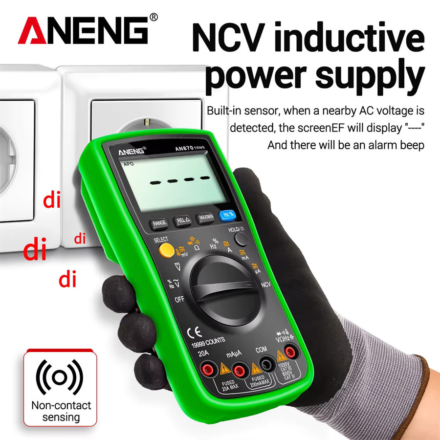 ANENG AN870 Digitalmultimeter True RMS AC/DC Strommesser und professioneller Spannungsprüfer in Rot - Bild 4