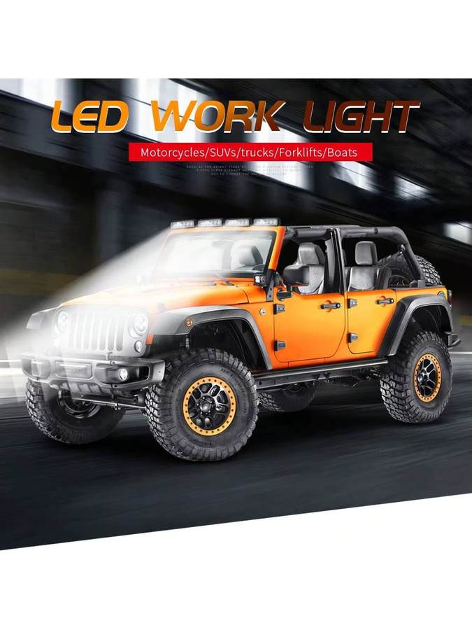 Lupuauto 2er Set LED Arbeitslicht für Auto, 18W, 6000K Cool White, IP67 wasserdicht, Offroad Flutlicht in Schwarz - Bild 3