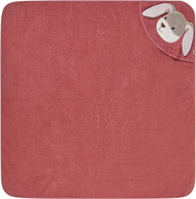 Sterntaler Kapuzenbadetuch mit Applikation aus Baumwolle in Rot, Breite: 100 cm, Höhe: 100 cm - Bild 1