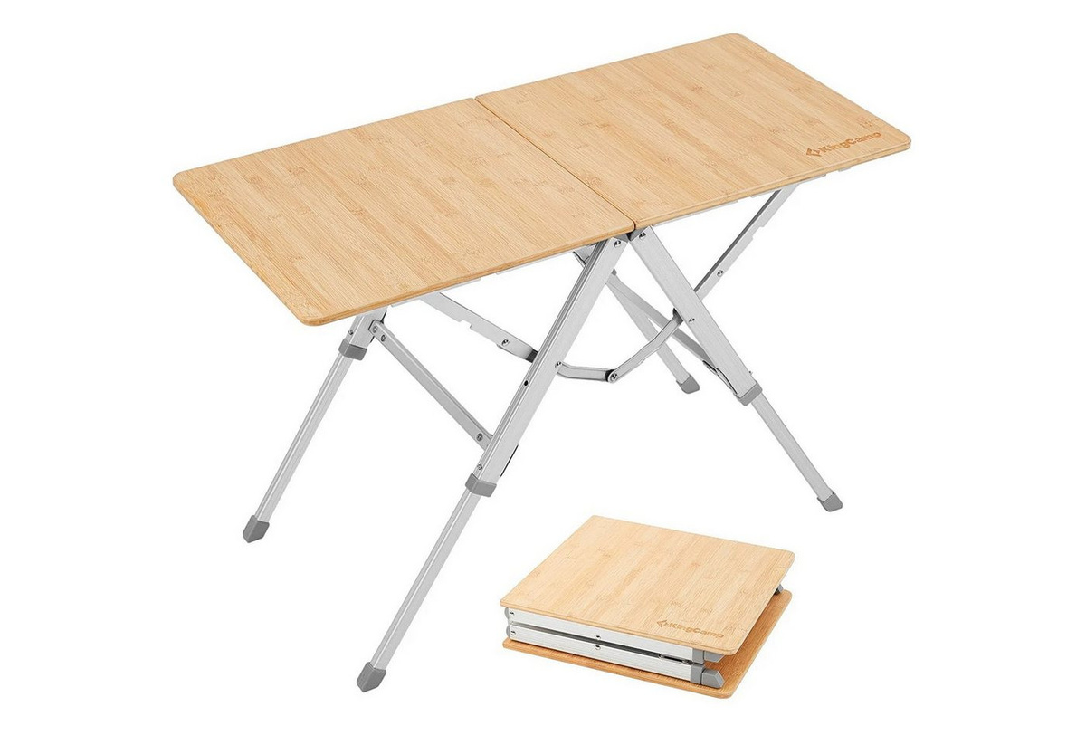 KingCamp Bamboo Duo Klapptisch Campingtisch aus Bambus - Bild 1