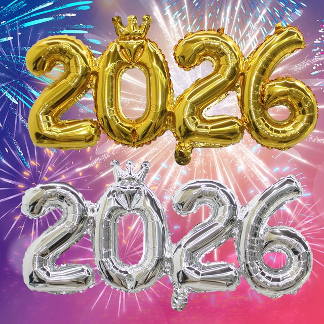 EACH PARTY Verbindungskrone für Folienballons in Gold oder Silber zur Dekoration für Silvester und Weihnachten - Bild 1
