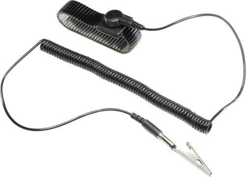 TRU COMPONENTS ESD-Handgelenkband WristME-SET-10-183-K Schwarz mit Erdungskabel, Druckknopf 10 mm und Krokodilklemme - Bild 1