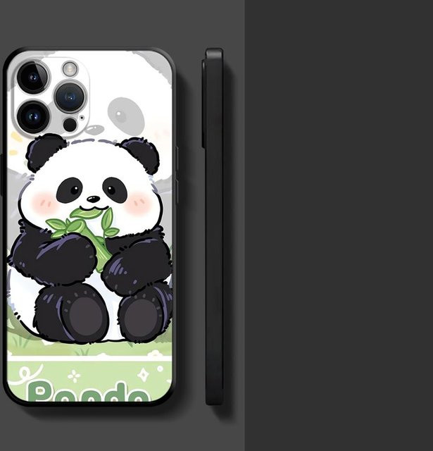 Niedliche Panda Handyhülle für Apple iPhone in Weiß - Bild 1