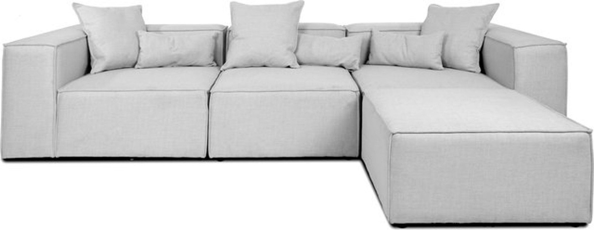 HOME DELUXE Modulares Sofa VERONA L in Grau aus Stoff im modernen Design - Bild 1