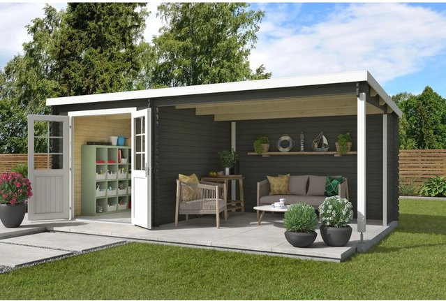 Lasita Gartenhaus Saint Paul Flachdach grüngrau lasiert B/H/T: 590 x 222,3 x 303,9 cm - Bild 1