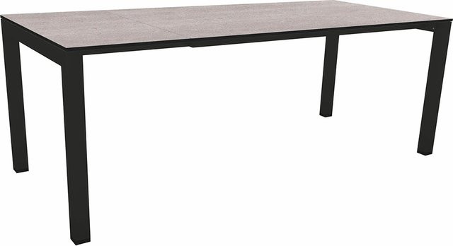 Stern Ausziehtisch Silverstar Stone light aus Aluminium in Schwarz Matt, B/T: 90 x 160/210 cm - Bild 1