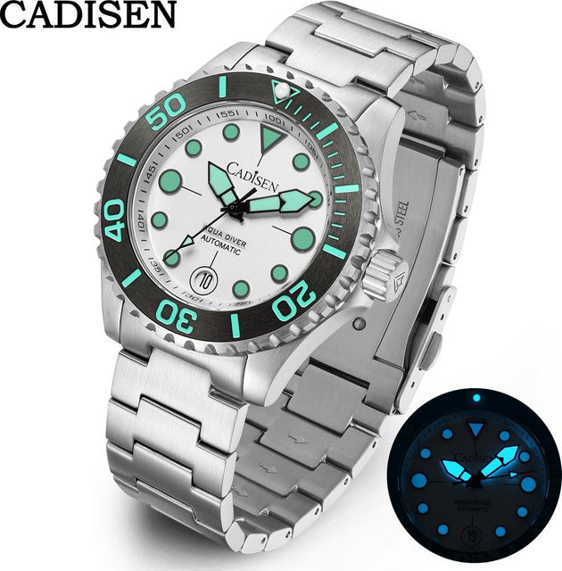 CADISEN Armbanduhr Automatik, Edelstahl, Weiß, Herren - Bild 1