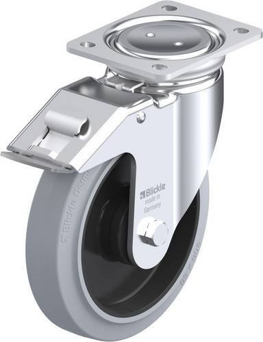 Blickle Lenkrolle LUH-POEV 200KA-FI-SG mit Feststeller, Farbe: Silber, Rad-Durchmesser: 20 cm, Tragfähigkeit: 500 kg - Bild 1