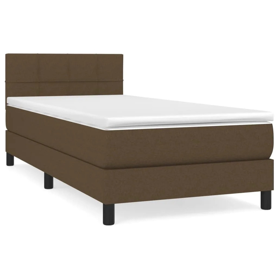 vidaXL Boxspringbett mit Matratze Hybrid-Design in Braun, B/T/H: 100 x 200 cm - Bild 2