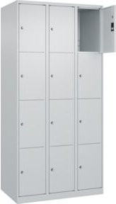 C+P Schließfachschrank Classic PLUS mit 3 Abteilen in Grau, B/T/H: 90 x 50 x 185 cm - Bild 1