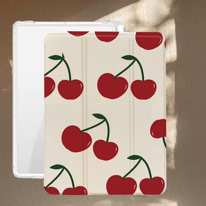 Apple iPad Hülle mit Kirsch-Design und Stifthalter in Weiß und Mehrfarbig für iPad Pro 10/11 Zoll sowie iPad Air 3/4/5 Generation - Bild 2