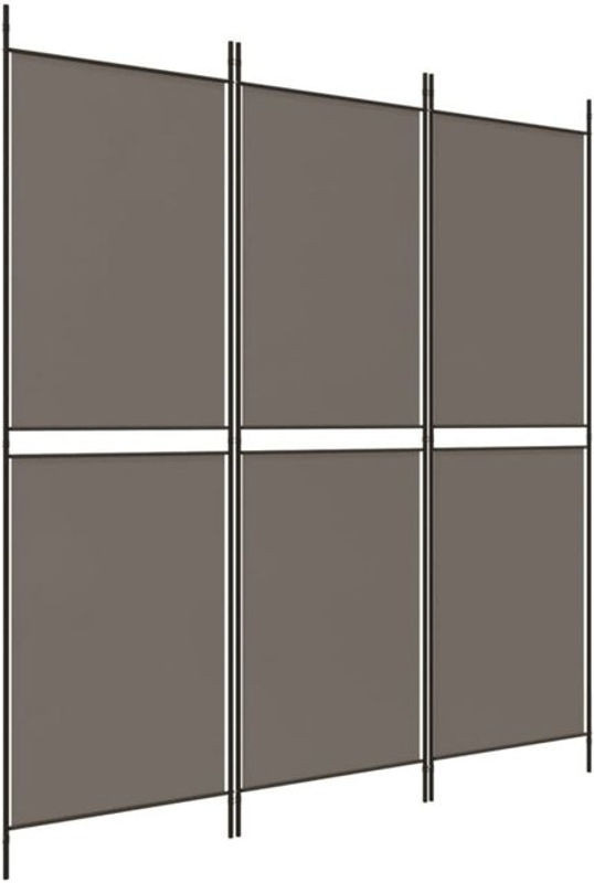 Vidaxl 3-teiliger Paravent in Grau aus Textil und Metall, B/H: 150 x 220 cm - Bild 1