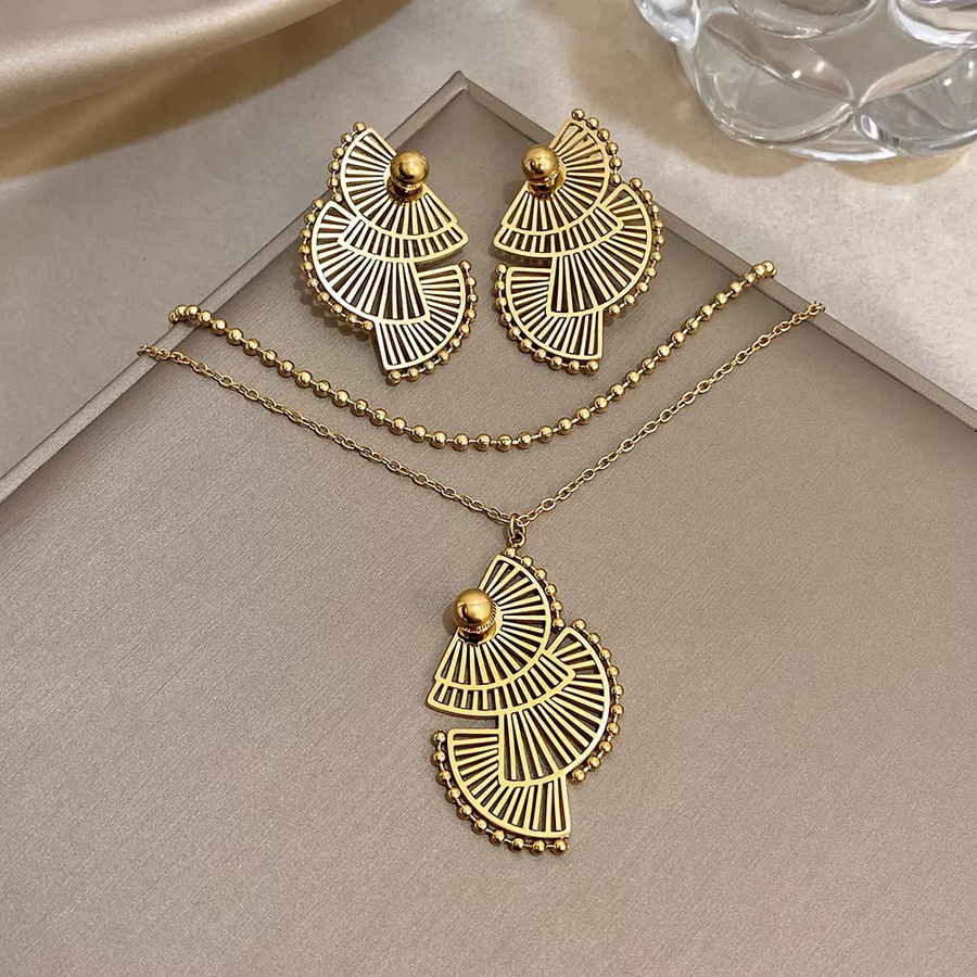 Greatera Chic Anhänger und Ohrringe, Edelstahl, Perle, Gold, Damen - Bild 1
