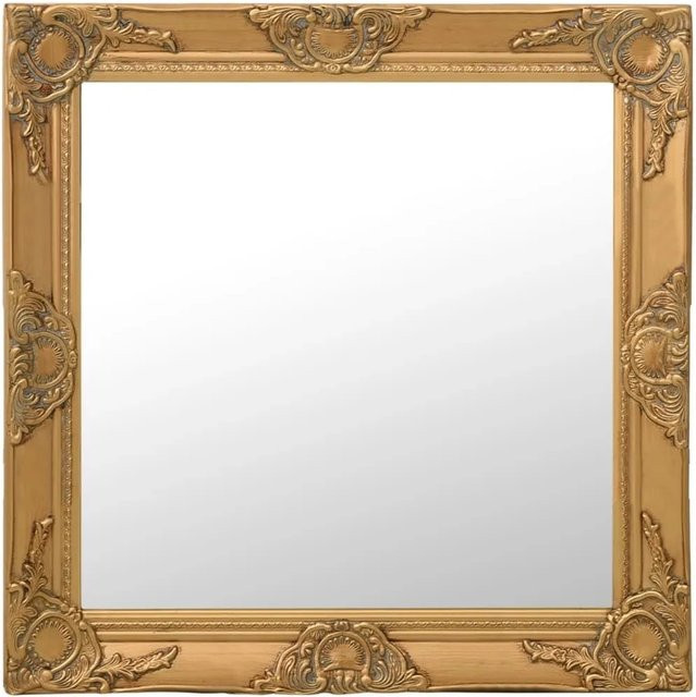 vidaXL Wandspiegel im Barock-Stil in Gold, quadratisch, B/H: 60 x 60 cm - Bild 1