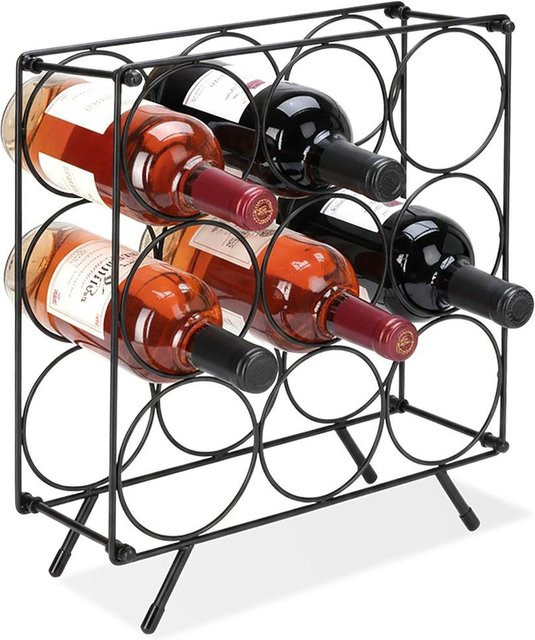 SuperMerchantEU Weinregal aus Metall in Schwarz Matt für 9 Flaschen - Bild 1