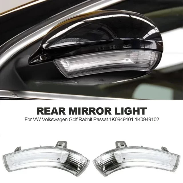 VW Blinker für Rückspiegel, transparent, passend für Jetta MK5, Eos, Skoda Sharan, Golf, Passat, Teilenummer 1K0949101 1K0949102 - Bild 1