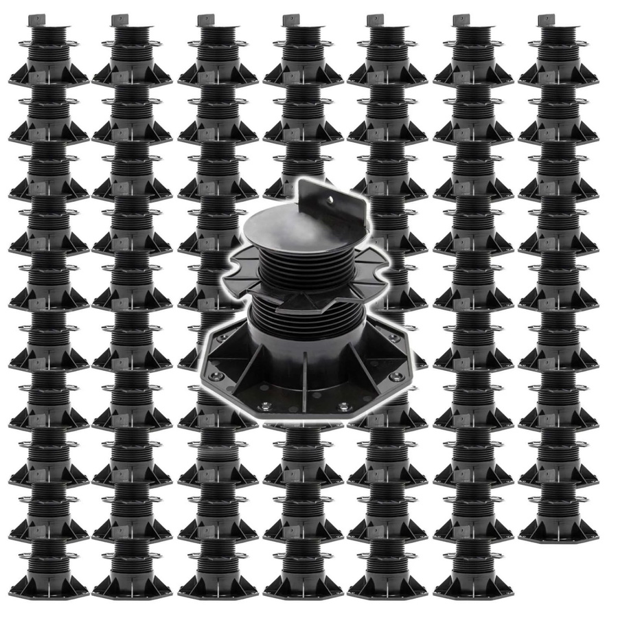 Xpotool Set 70 Stelzlager für Terrassen in Schwarz, höhenverstellbare Stellfüße mit 2700 kg Tragkraft, Verstellbereich 60-138 mm - Bild 2