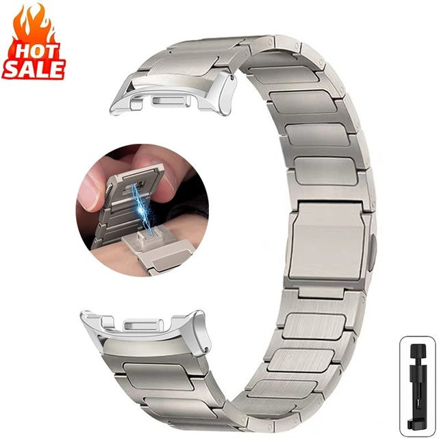 FancyWrist Uhrenarmband Titanlegierung, Edelstahl, Silber, Unisex - Bild 1