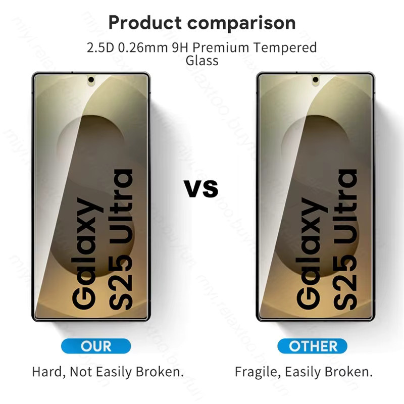 4er-Set Schutzglas für Samsung Galaxy S25, S25 Ultra Plus und S24 5G, transparent, HD Displayschutzfolie mit 9H Härtegrad - Bild 3