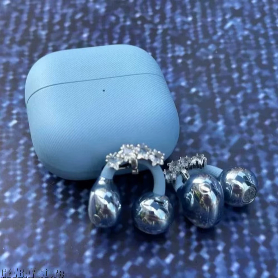 GEVBAY 2er-Set Kleine Stern-Ohrhörer mit Strass-Schnalle in Blau, abnehmbare Bluetooth-Kopfhörer-Clips als DIY-Dekoration - Bild 2